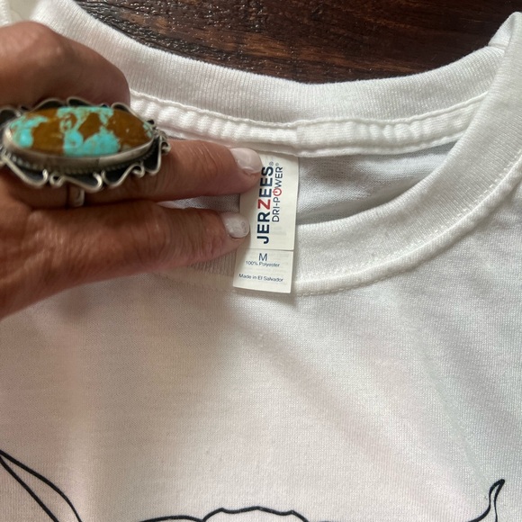 Jerzees White Short-Sleeve Graphic Tee with Longhorn WESTERN Print - Picture 4 of 5